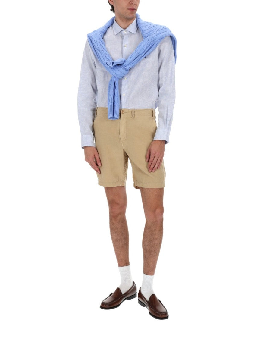 Polo Ralph Lauren Light Blue Stripe Embroidered Logo Shirt