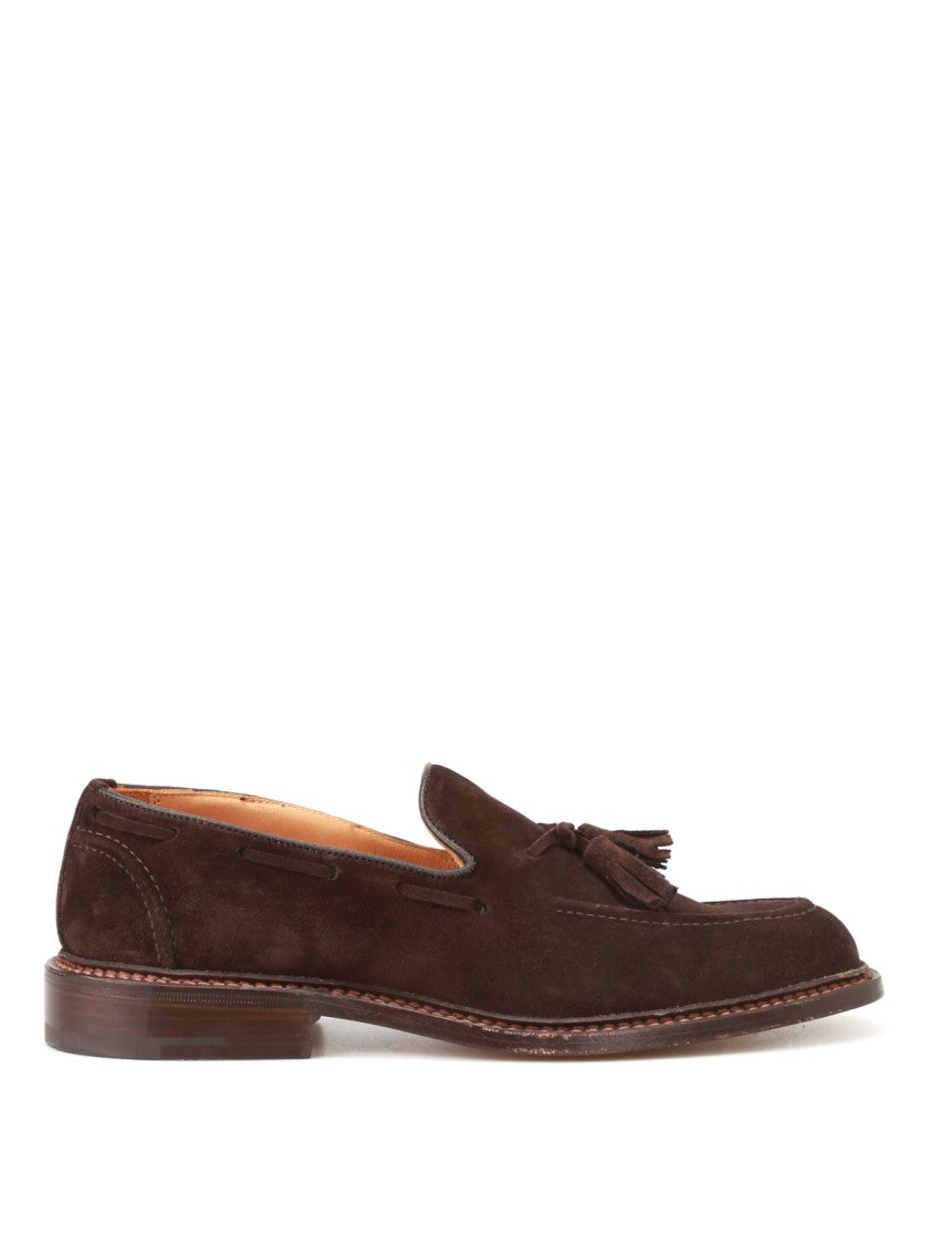 Tricker's Tassel Loafers In Brown Suede