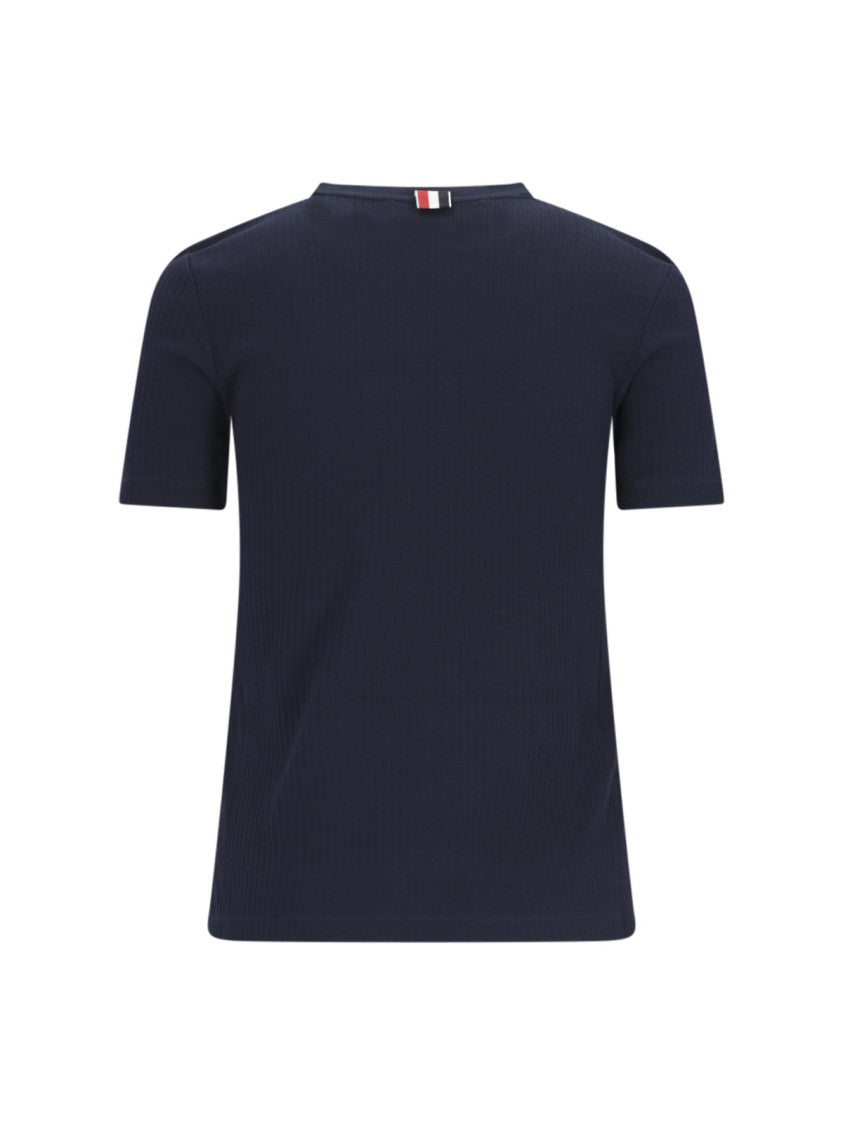 Thom Browne "Three Stripes" Logo T-Shirt – Blue
