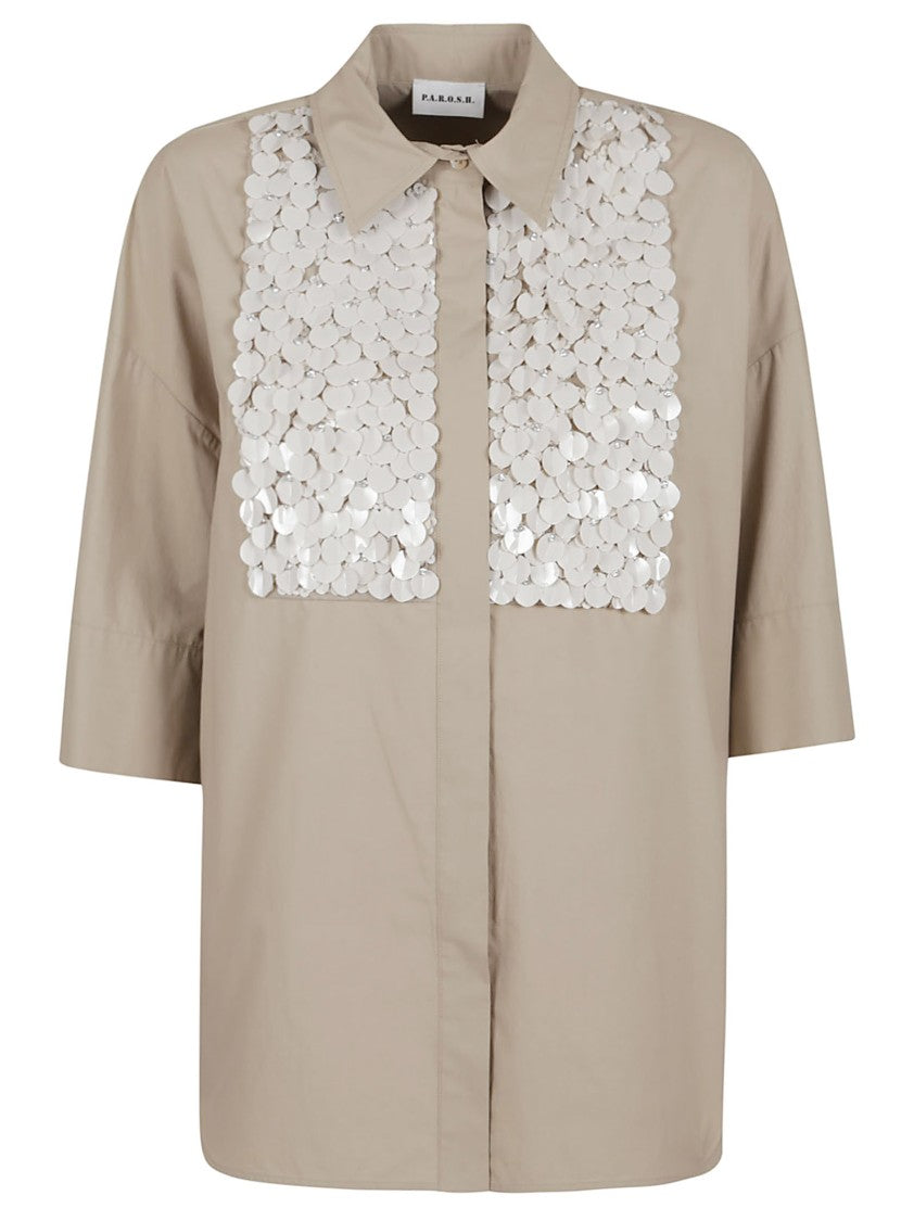 Parosh Relaxed-Fit Shirt With Decorative Sequin Detailing