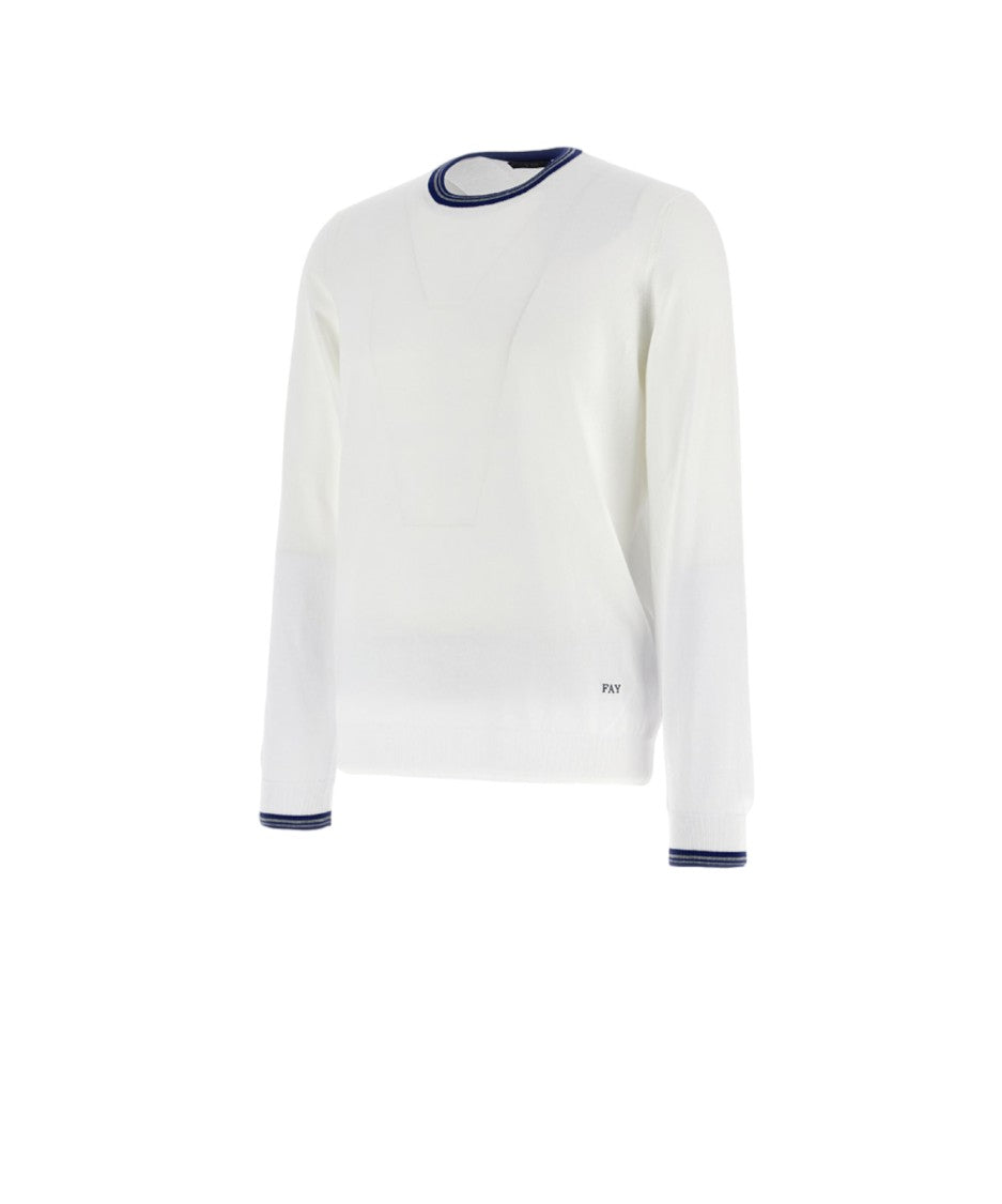 Fay Minimalist Long-Sleeve Pullover Sweater