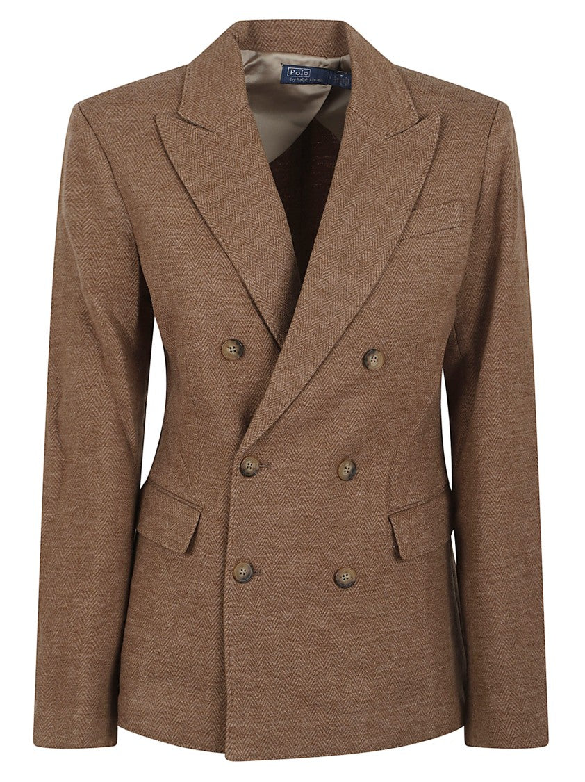 Polo Ralph Lauren Double-Breasted Herringbone Knit Blazer