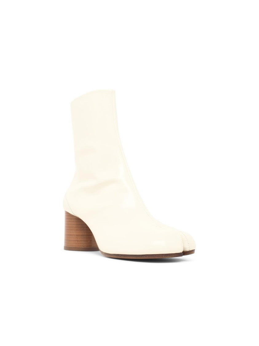 Maison Margiela White Tabi Leather Ankle Boots