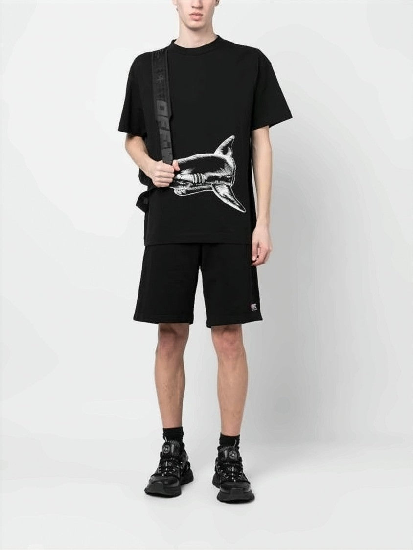 Diesel Relaxed Fit Black Cotton Shorts