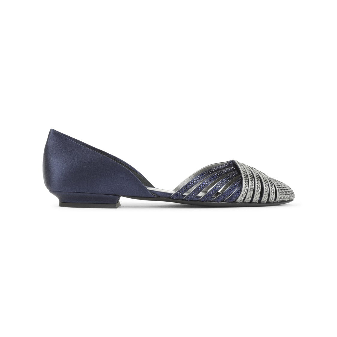 Giorgio Armani Blue Viscose Ballerinas With Crystal Adornments