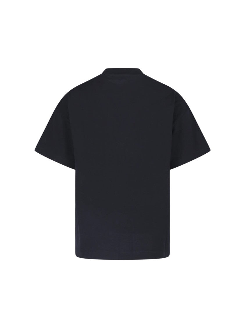Jil Sander Black Crewneck Side Logo Cotton T-Shirt