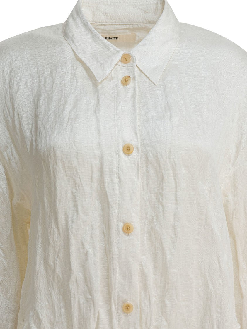 Khaite Relaxed Fit Textured Shirt With Classic Collar
