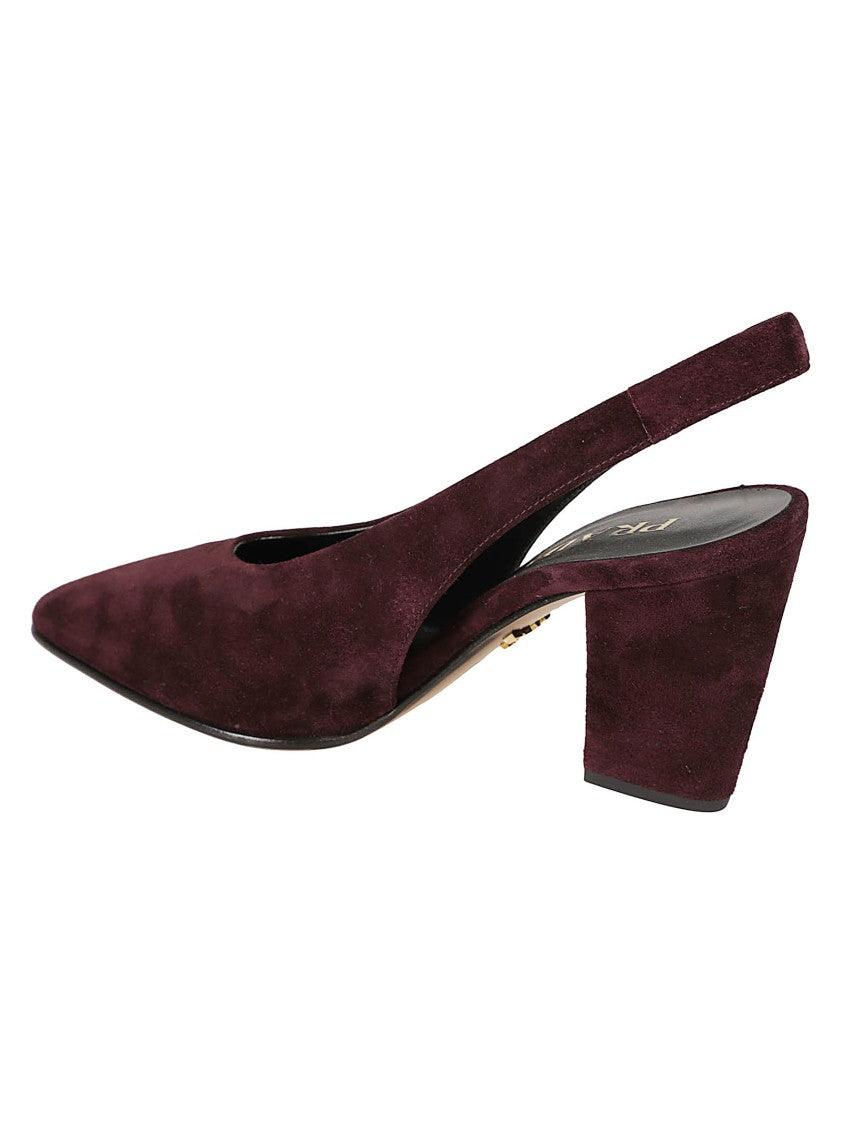Prada Pointed Toe Slingback Pumps With Block Heel