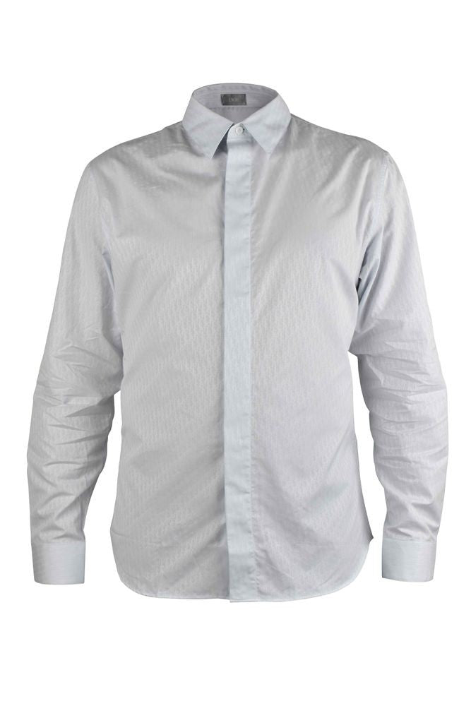 Dior Sky-Blue Cotton Oblique Shirt