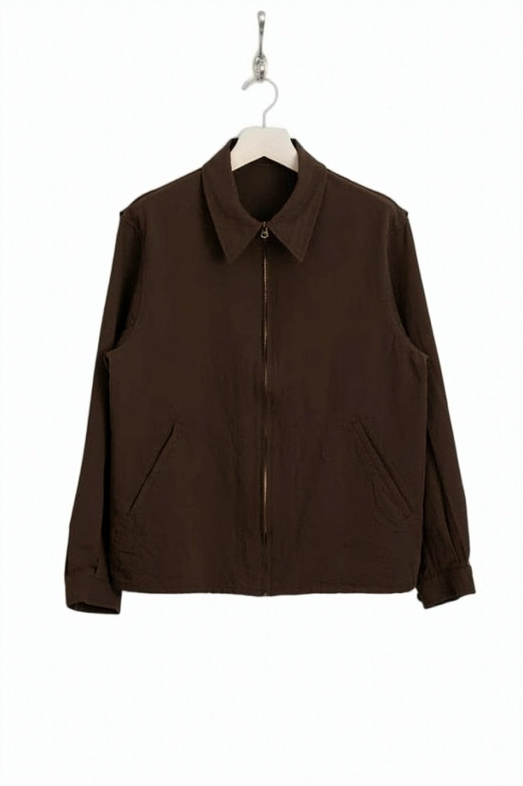 Kaptain Sunshine Cropped Brown Jacket With Classic Collar