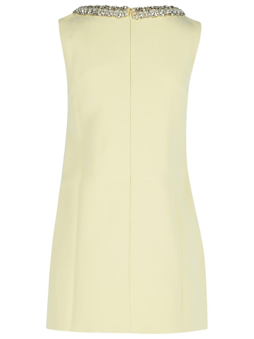 Self-Portrait Bow' Yellow Polyester Dress