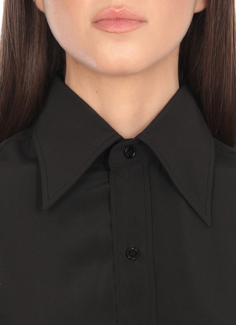 Mm6 By Maison Margiela Black Silk Shirt