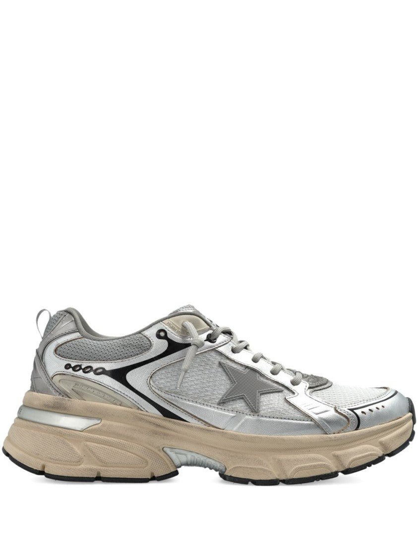 Golden Goose Silk And Nylon Panelled Lace Sneakers