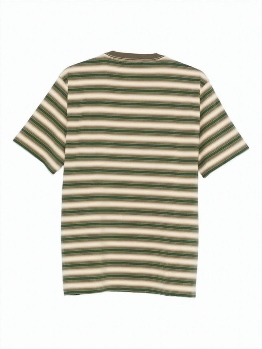 Auralee Short-Sleeved Striped T-Shirt With Round Neckline