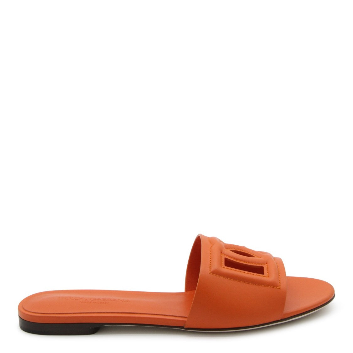 Dolce & Gabbana Orange Leather Dg Millennials Flats