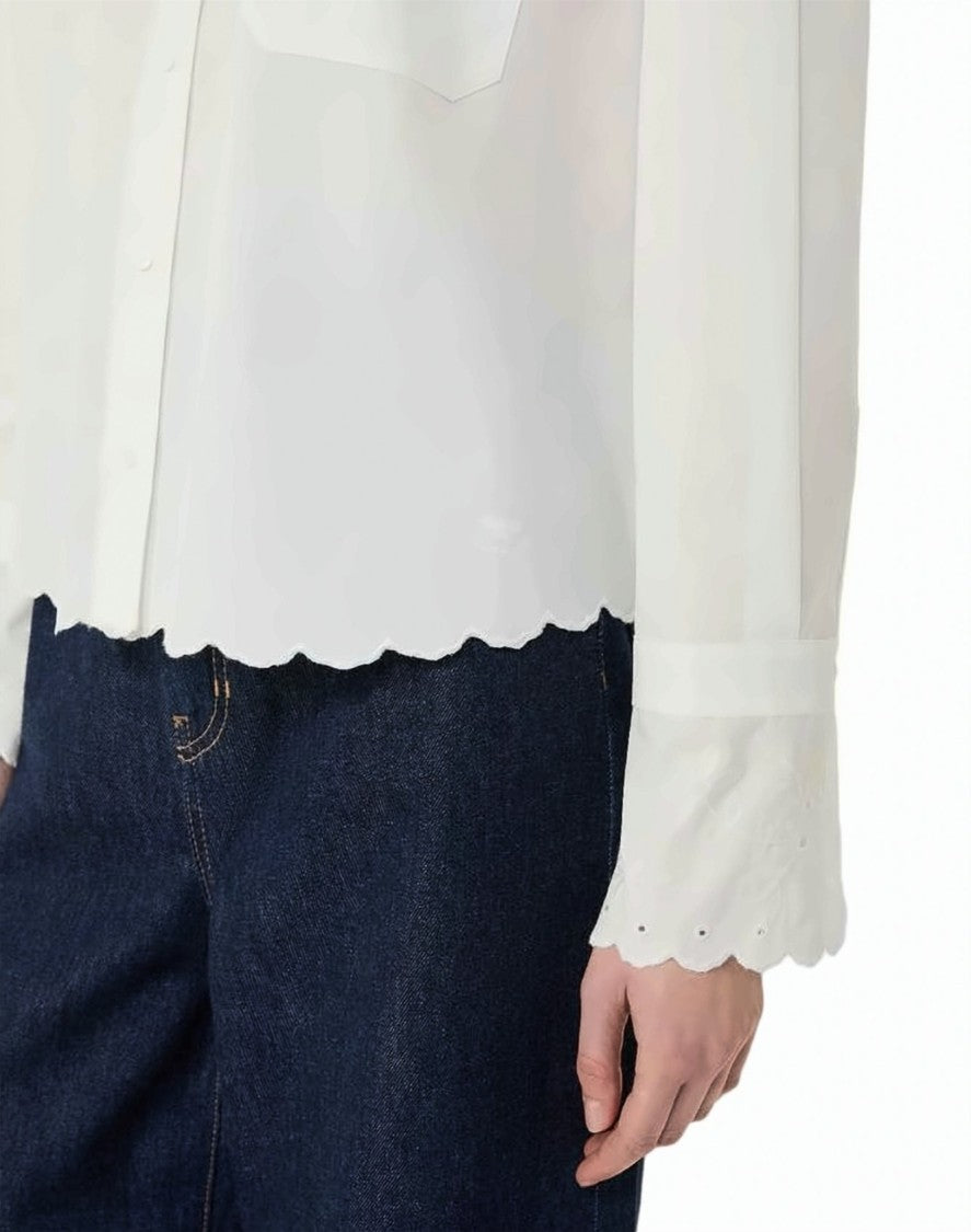 Weekend Cotton Poplin Lace Shirt