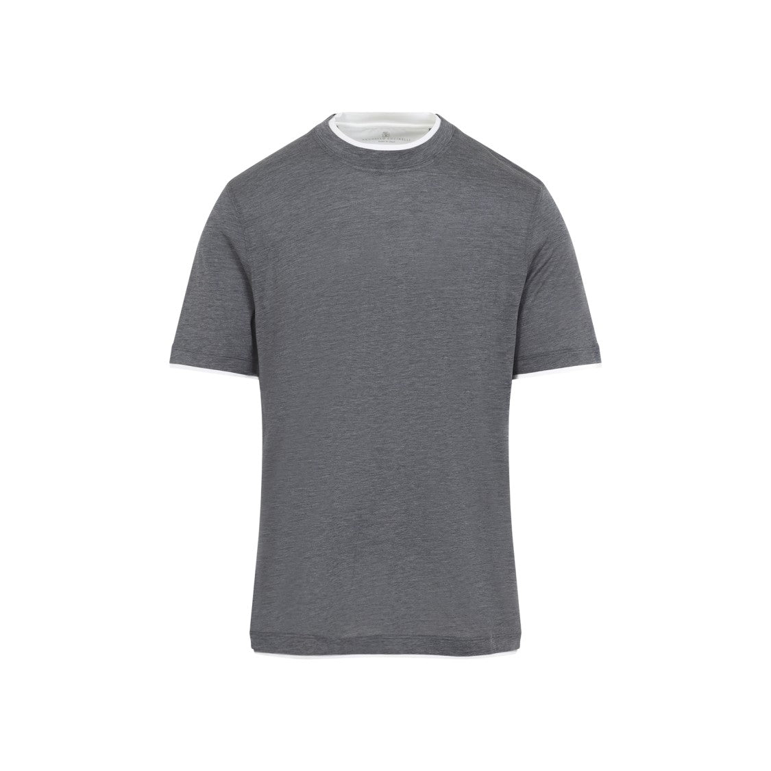 Brunello Cucinelli Short-Sleeved Crew Neck T-Shirt With Contrast Trim