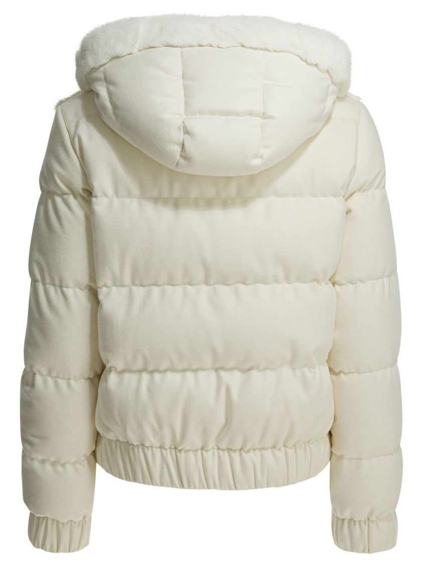 Camelia Mink-Front Silk And Cashmere Jacket