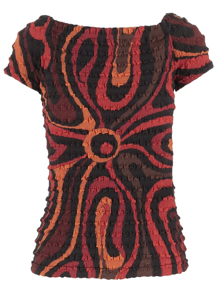 Emilio Pucci Nylon Top With Crinkled Texture And Abstract Pattern