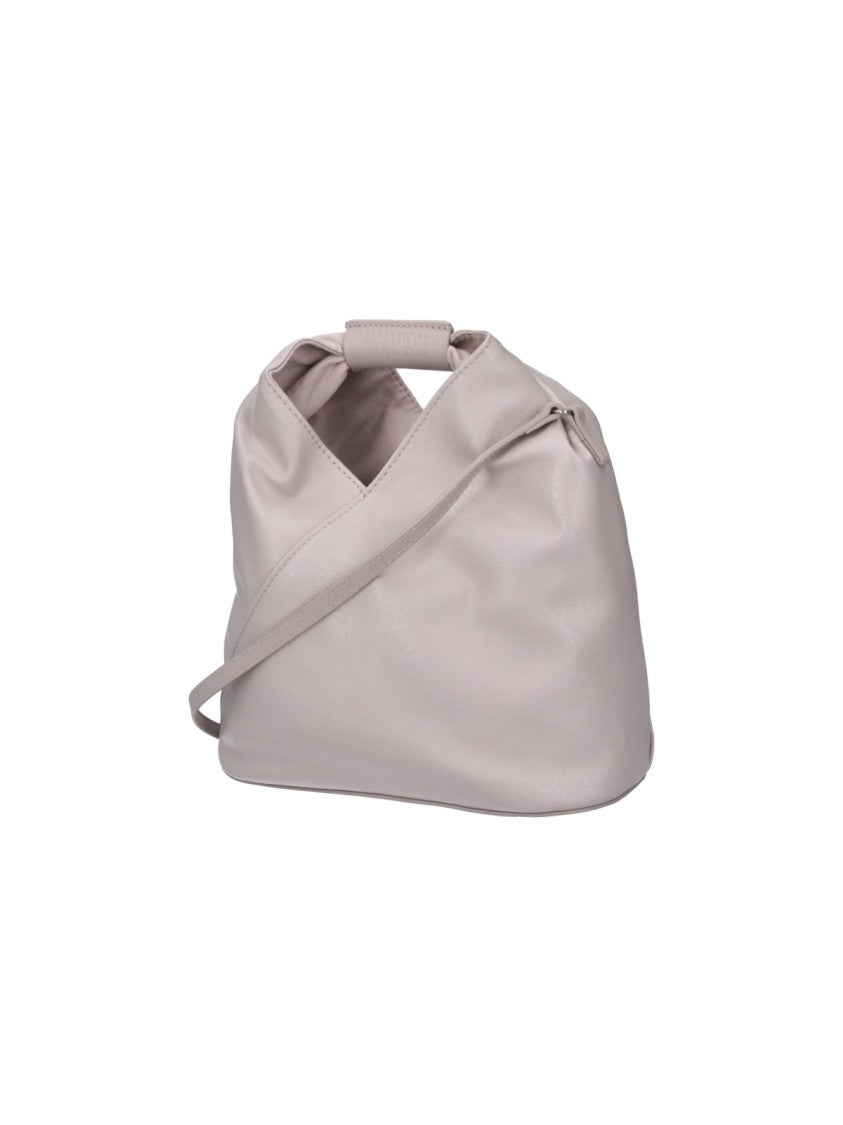 Mm6 By Maison Margiela Grey Japanese Folded Faux Leather Mini Tote Bag