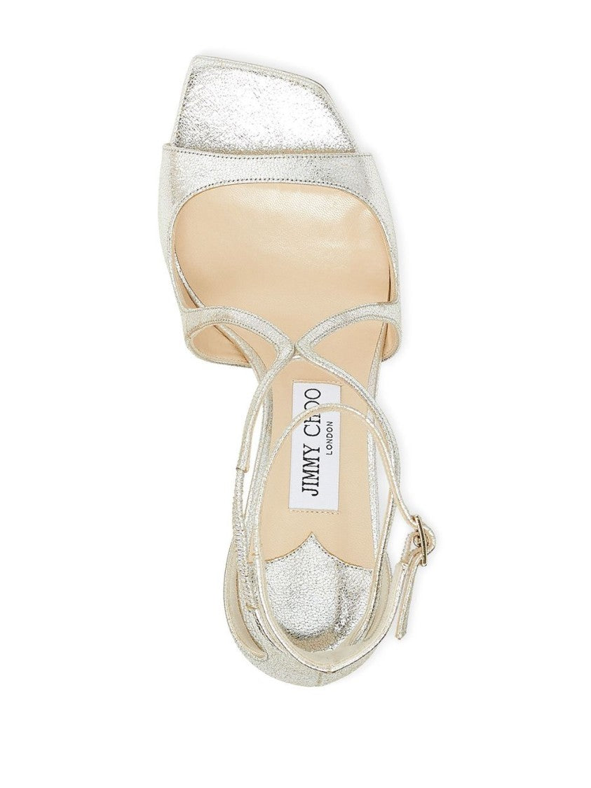 Jimmy Choo Metallic Ankle Strap Flats