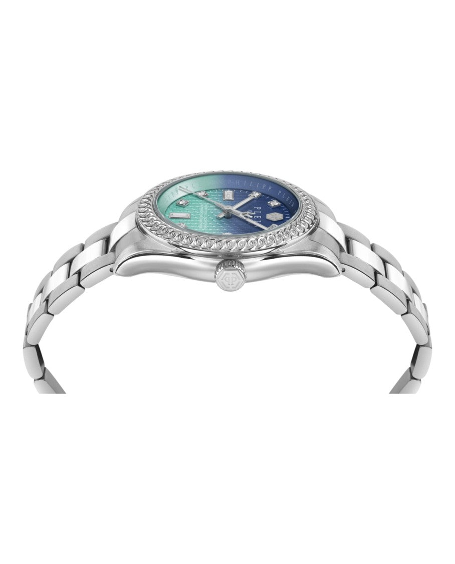 Philipp Plein Queen Supreme Crystal Quartz Watch With Multi Guilloche Dial