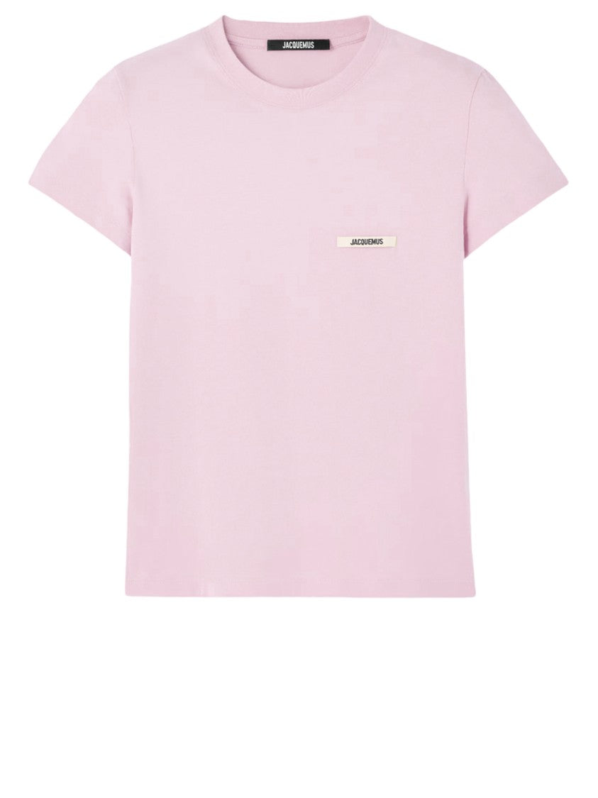 Jacquemus Soft Pink Cotton T-Shirt With Crew Neck