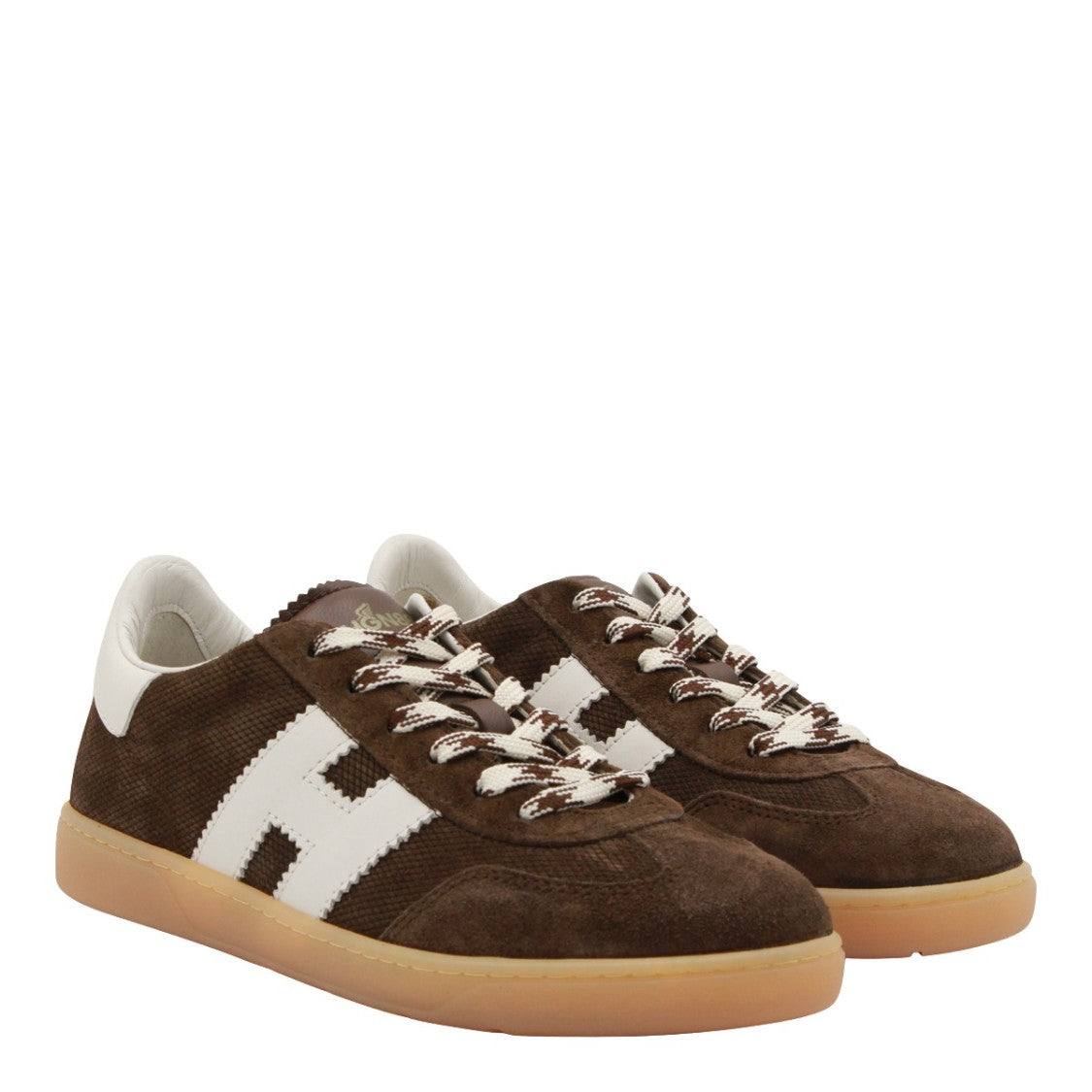 Hogan Low-Top Sneakers With Textured Brown Upper