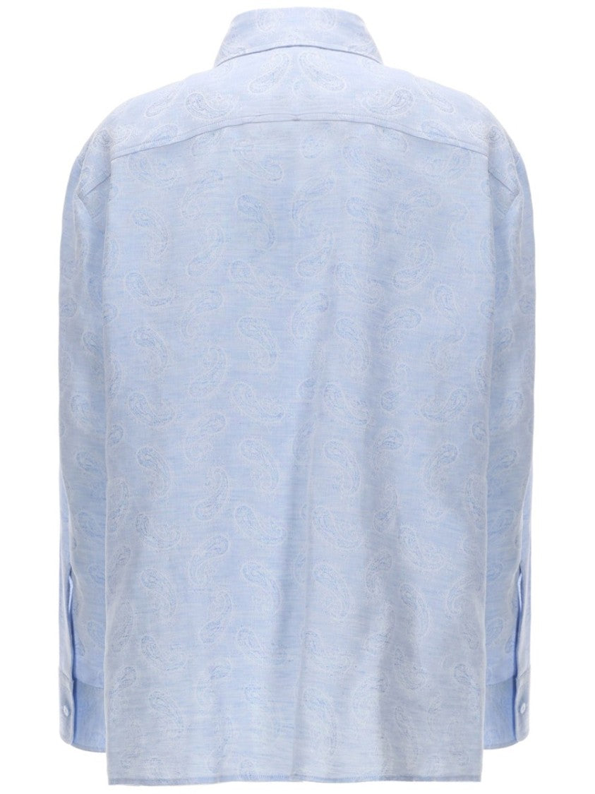 Etro Paisley Pattern Linen-Cotton Casual Shirt