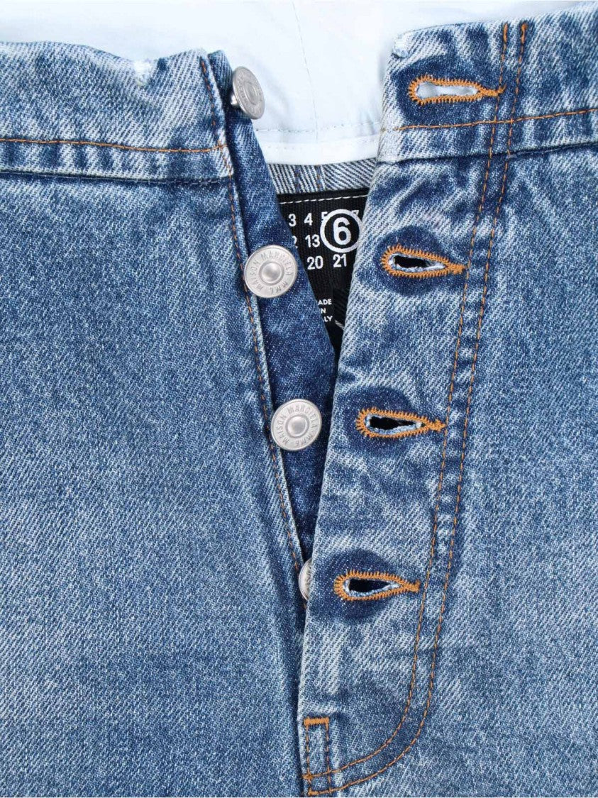 Mm6 By Maison Margiela Light Blue Straight-Leg Denim Jeans