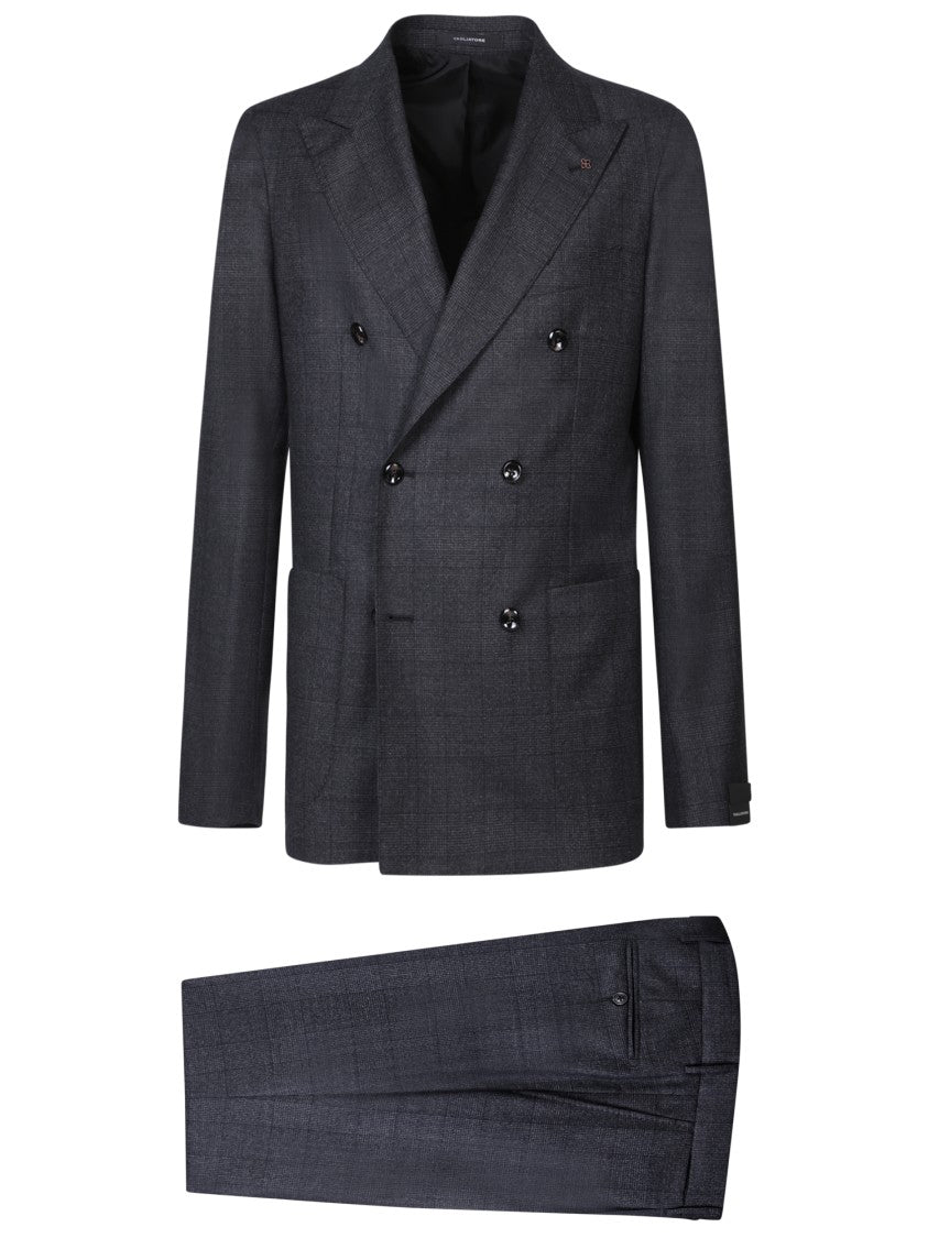 Tagliatore Double-Breasted Virgin Wool Suit With Tailored Fit And Detailing