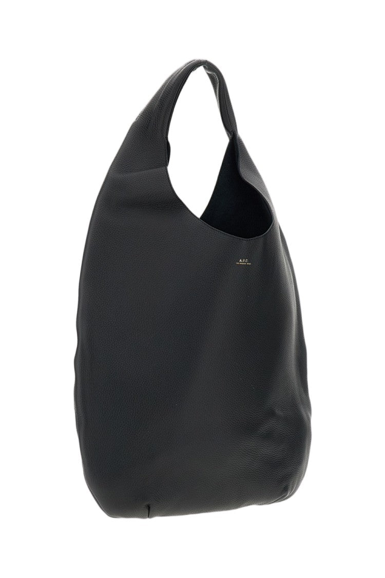A.P.C. Black Le Neige Grained Leather Tote Bag