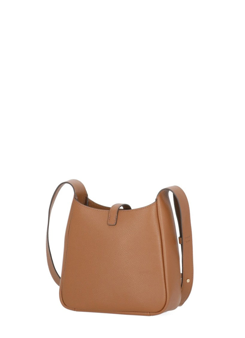 Tory Burch Brown Structured Adjustable Strap Leather Shoulder Bag