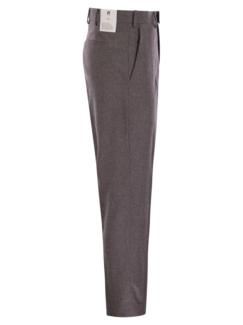 Pt Torino Rebel - Wool And Silk Flannel Trousers