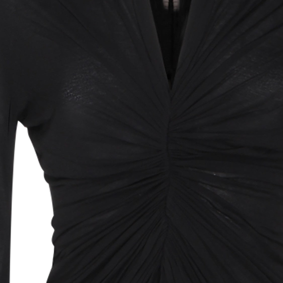 Rick Owens Black Viscose Long-Sleeved Top