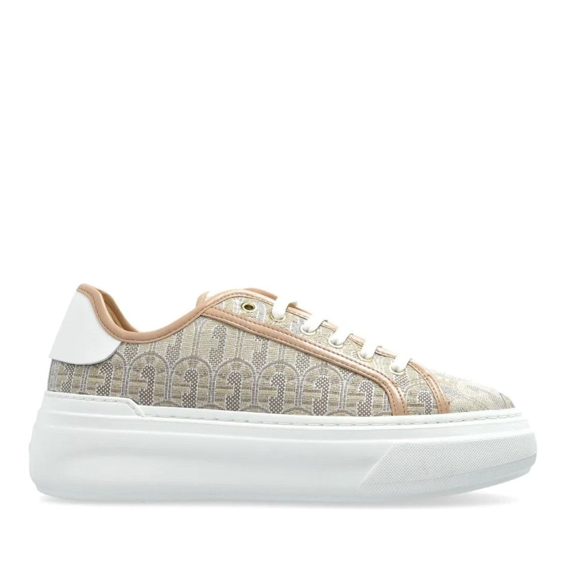 Furla Nuage Beige Patterned Geometric Platform Sneakers