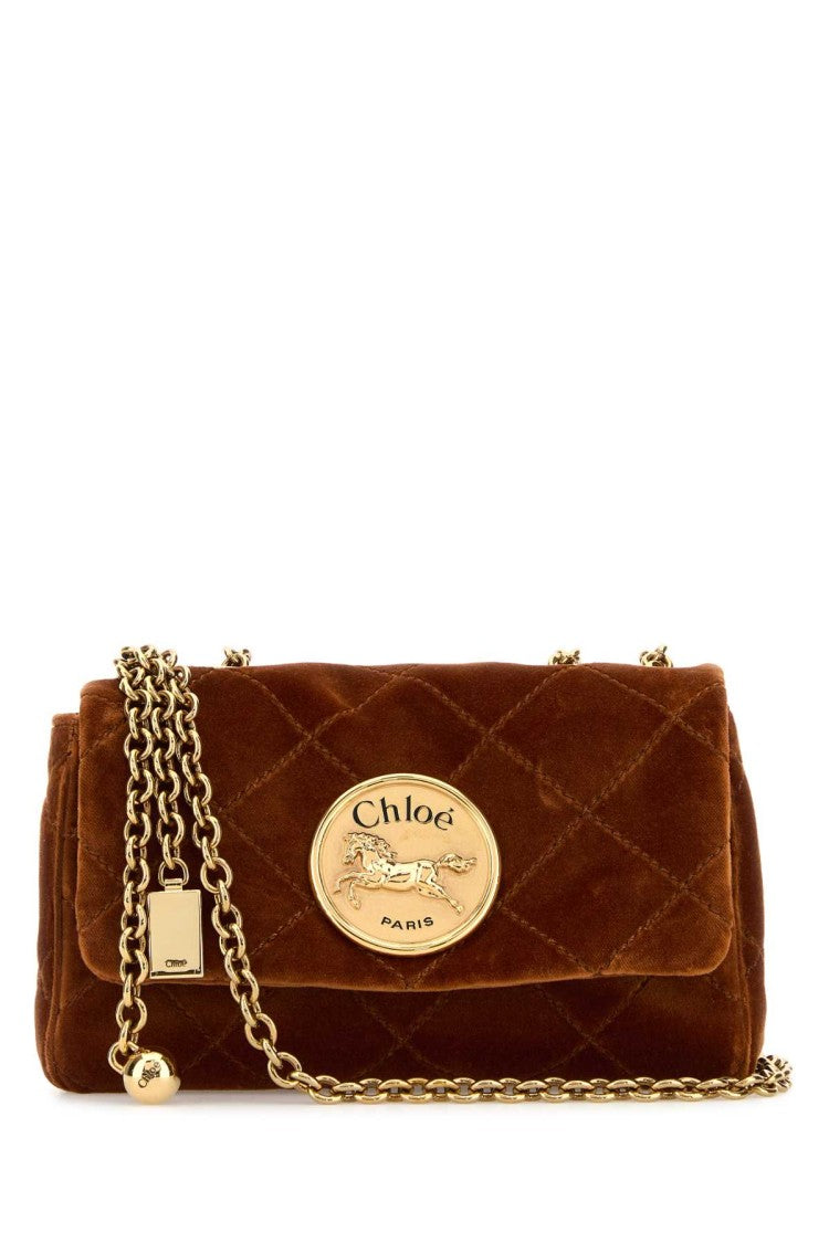 Chloé Caramel Velvet Small  Heritage Shoulder Bag