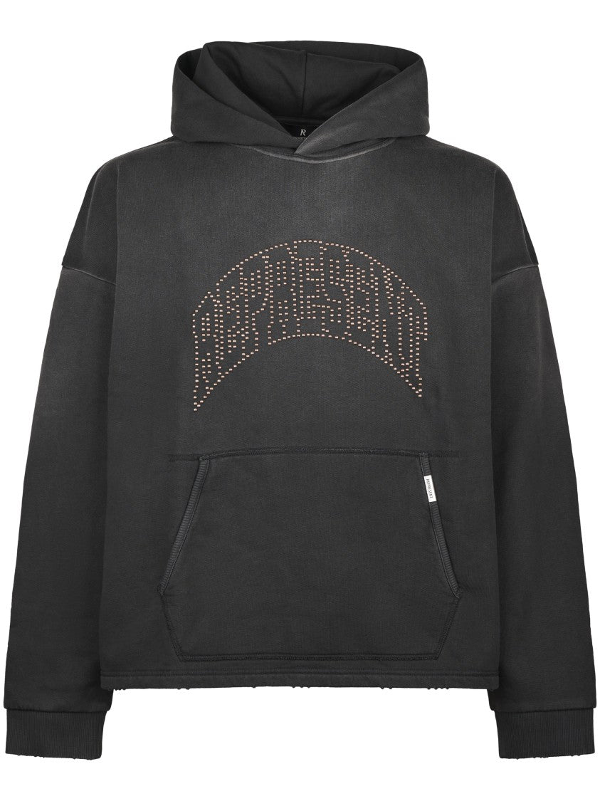 Represent Embellished Black Hoodie With Relaxed Fit
