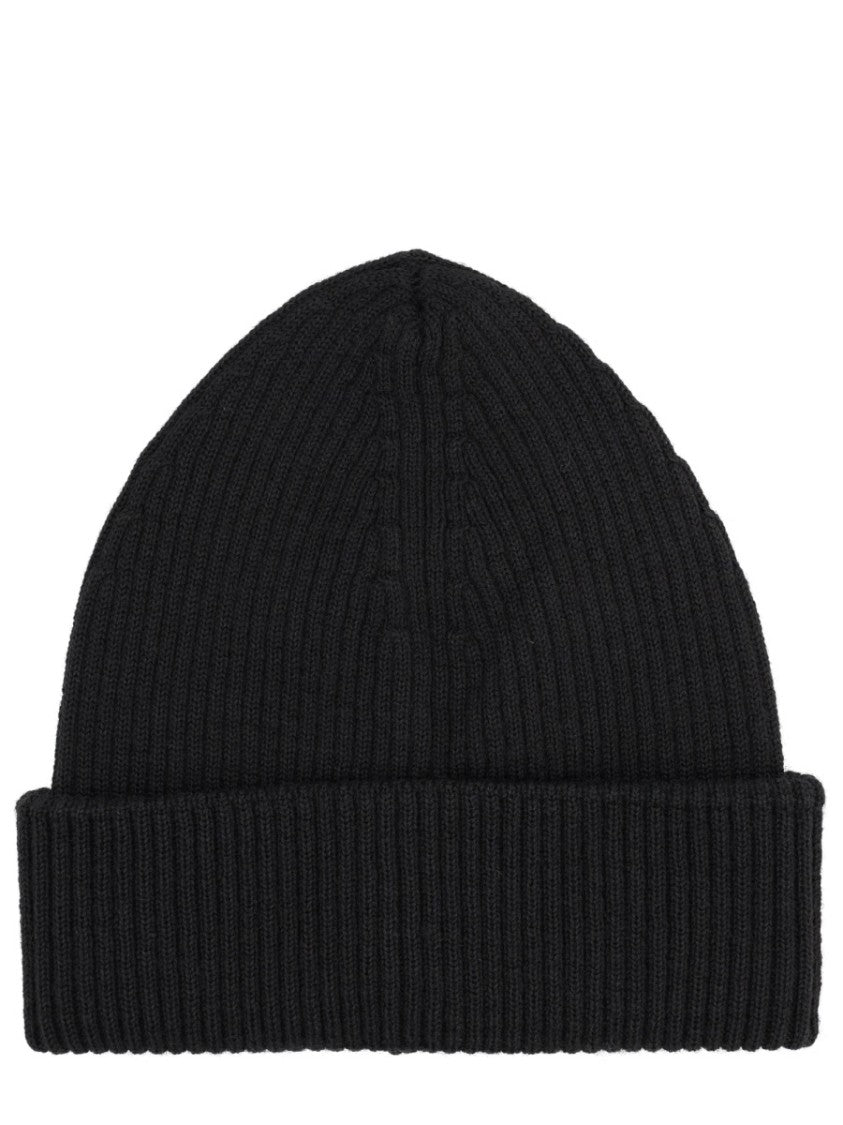 Our Legacy Ribbed Black Merino Wool Cap