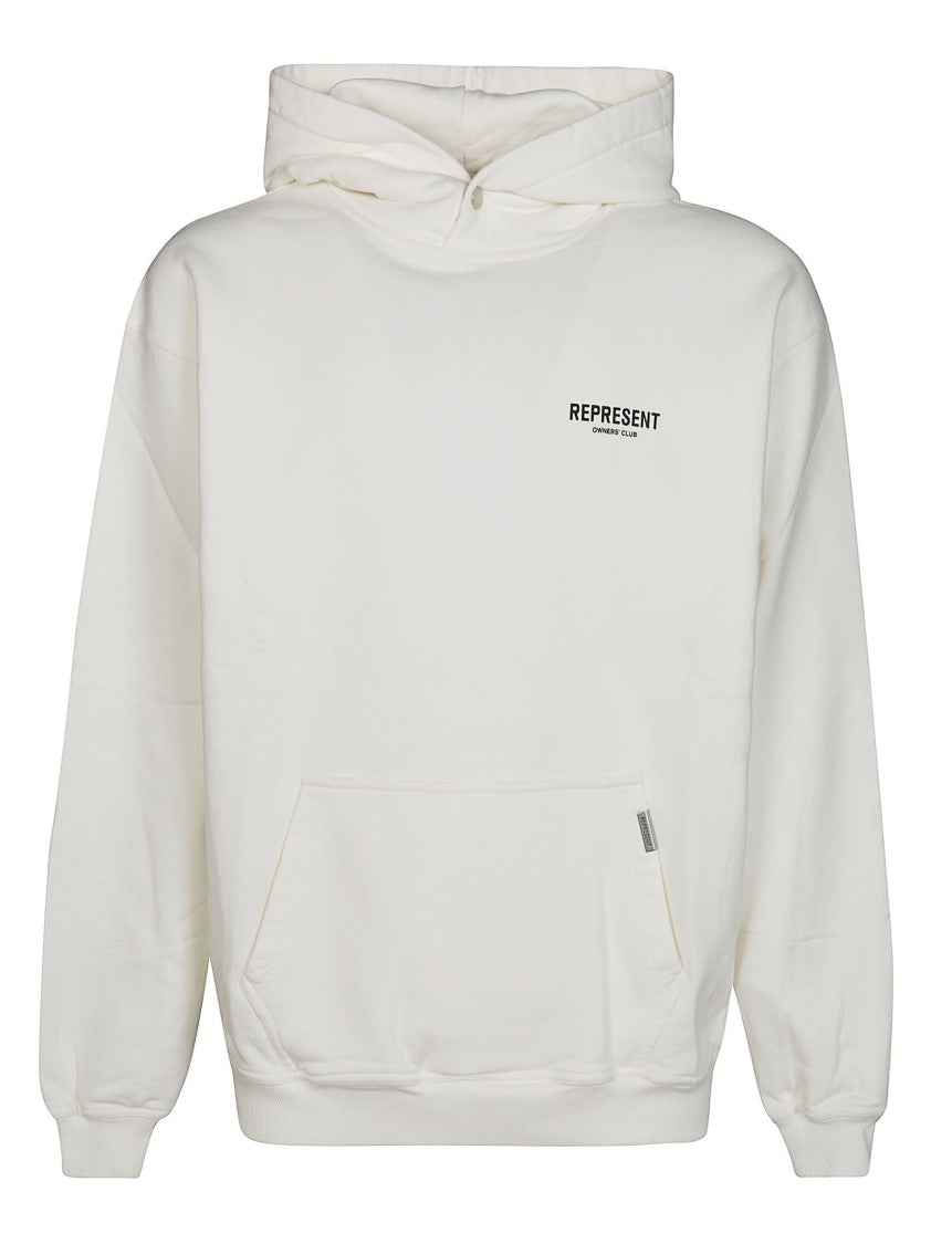 Represent White Relaxed Fit Hoodie With Front Pocket
