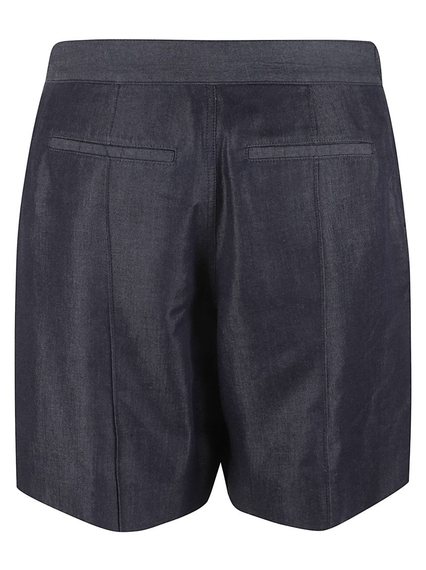 Alexander Mcqueen Tailored Blue Shorts With Subtle Sheen
