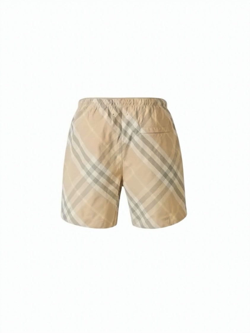 Burberry Classic Check Pattern Swim Shorts With Elastic Waistband