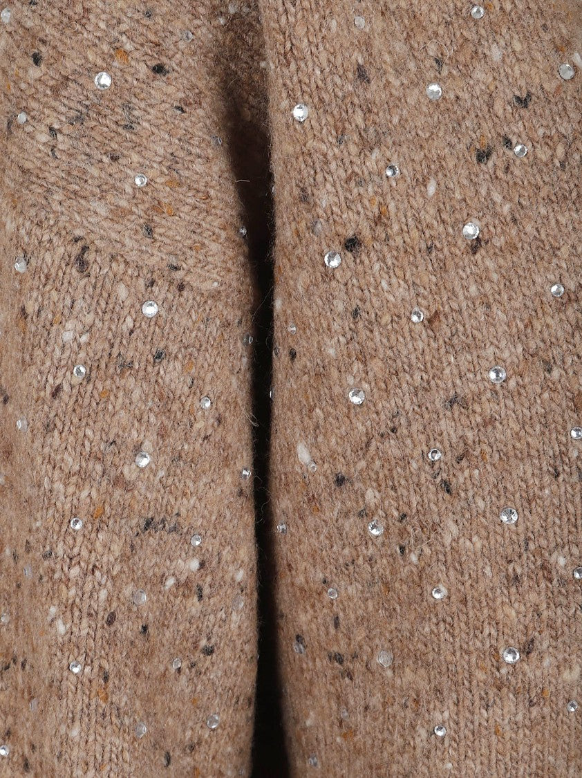 Pinko Cropped Knit Sweater With V-Neckline