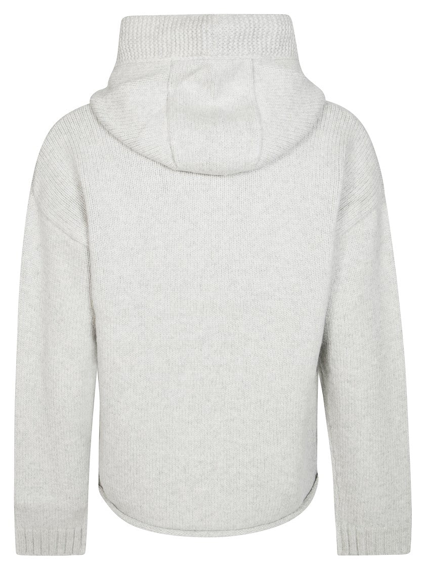 J. W. Anderson Cropped Grey Zip-Up Hoodie