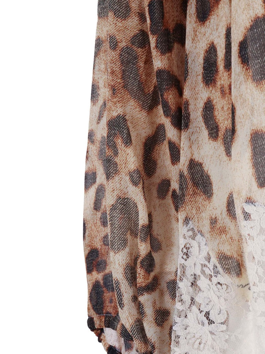 Ermanno Scervino Leopard Print Puff Blouse