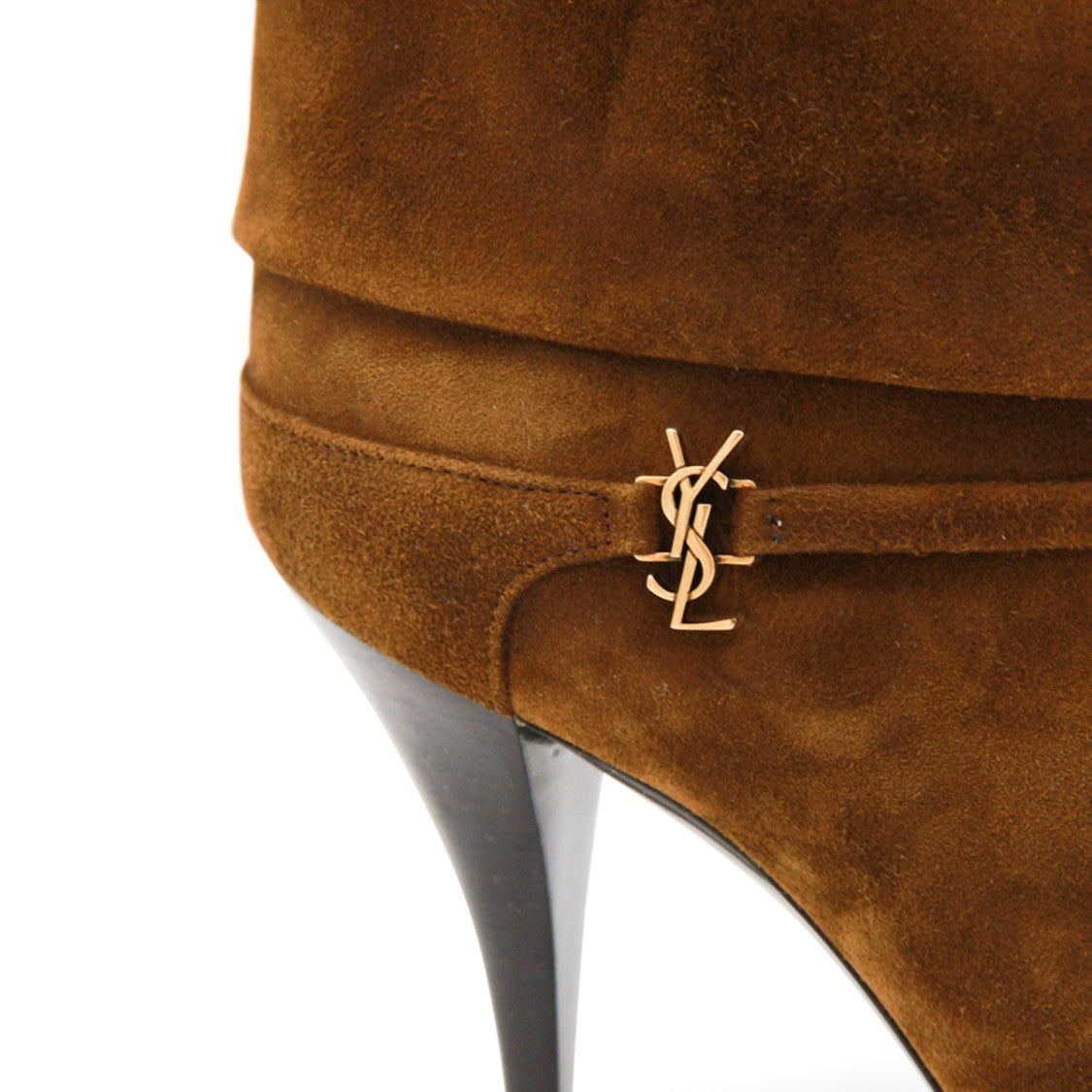 Saint Laurent Brown Vicky 90 Suede Boots