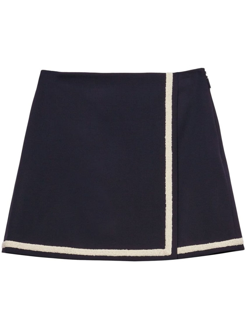 Msgm Asymmetrical A-Line Wool Skirt