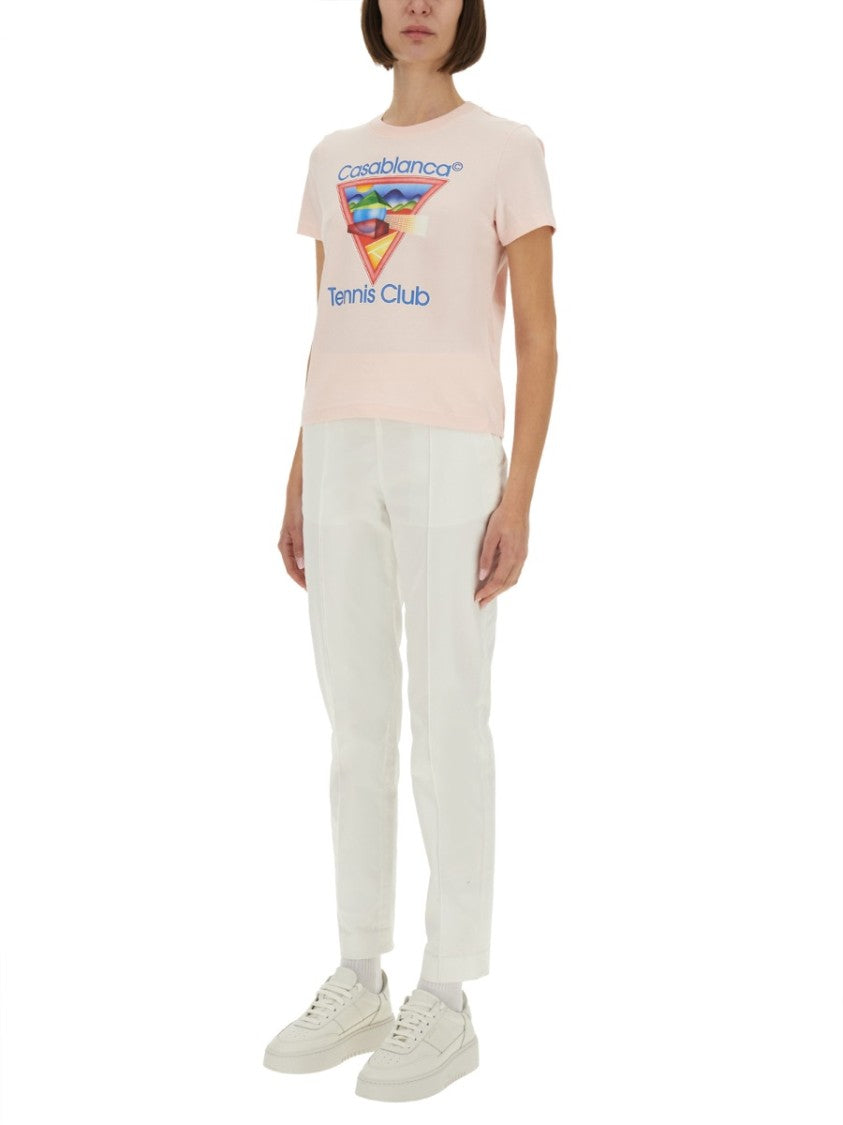 Casablanca Graphic Print Fitted T-Shirt With Crew Neckline