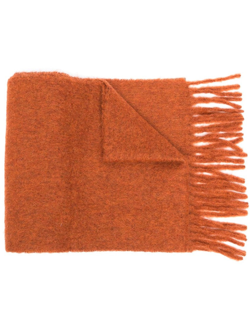 Marni Fringed Beige Alpaca-Blend Scarf With Textured Finish