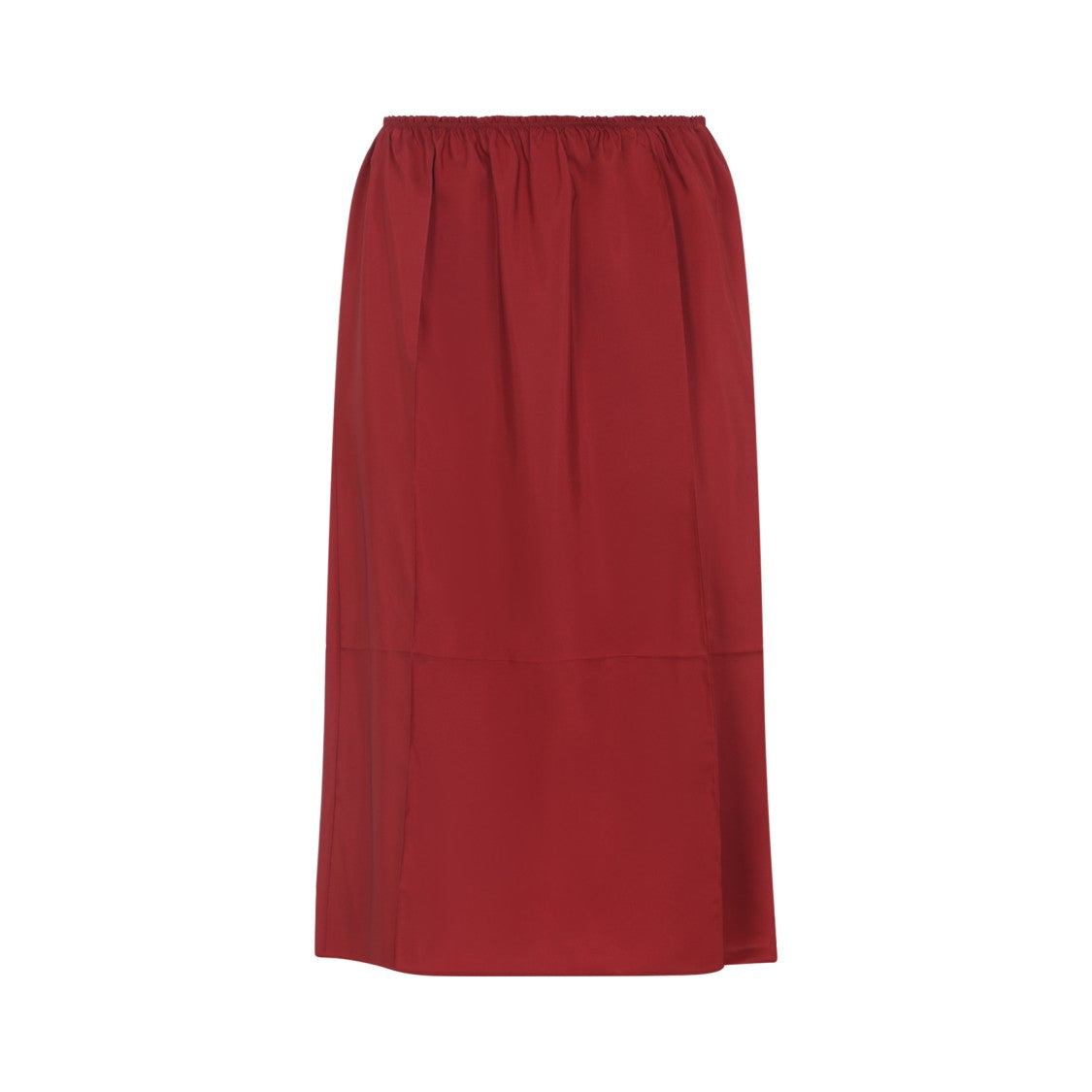 Carven Silk Midi Skirt With Elastic Waistband